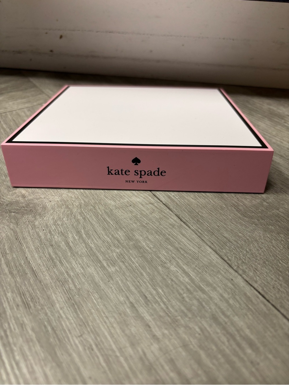 kate spade pink and white logo gift box